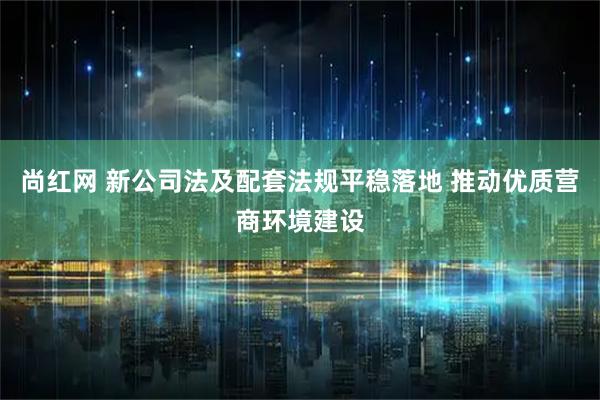 尚红网 新公司法及配套法规平稳落地 推动优质营商环境建设