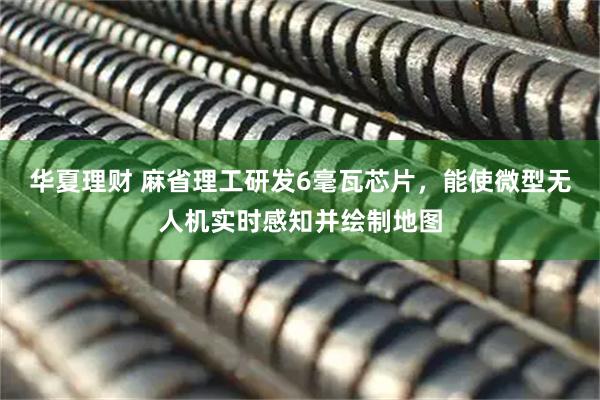 华夏理财 麻省理工研发6毫瓦芯片，能使微型无人机实时感知并绘制地图