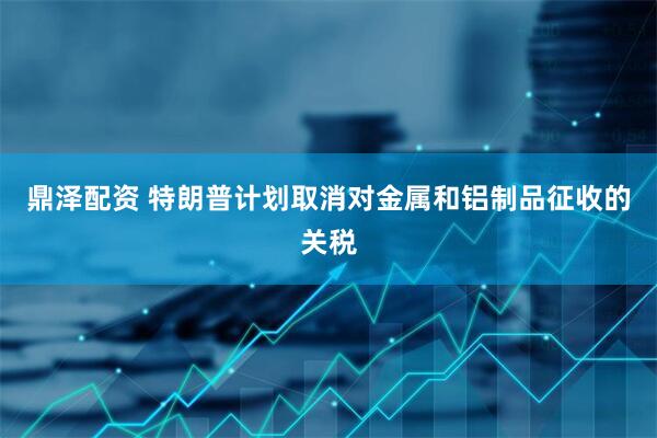 鼎泽配资 特朗普计划取消对金属和铝制品征收的关税
