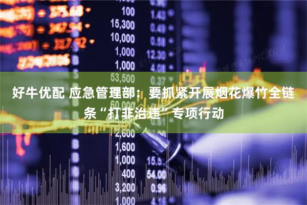好牛优配 应急管理部：要抓紧开展烟花爆竹全链条“打非治违”专项行动