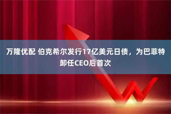 万隆优配 伯克希尔发行17亿美元日债,为巴菲特卸任CEO后首次
